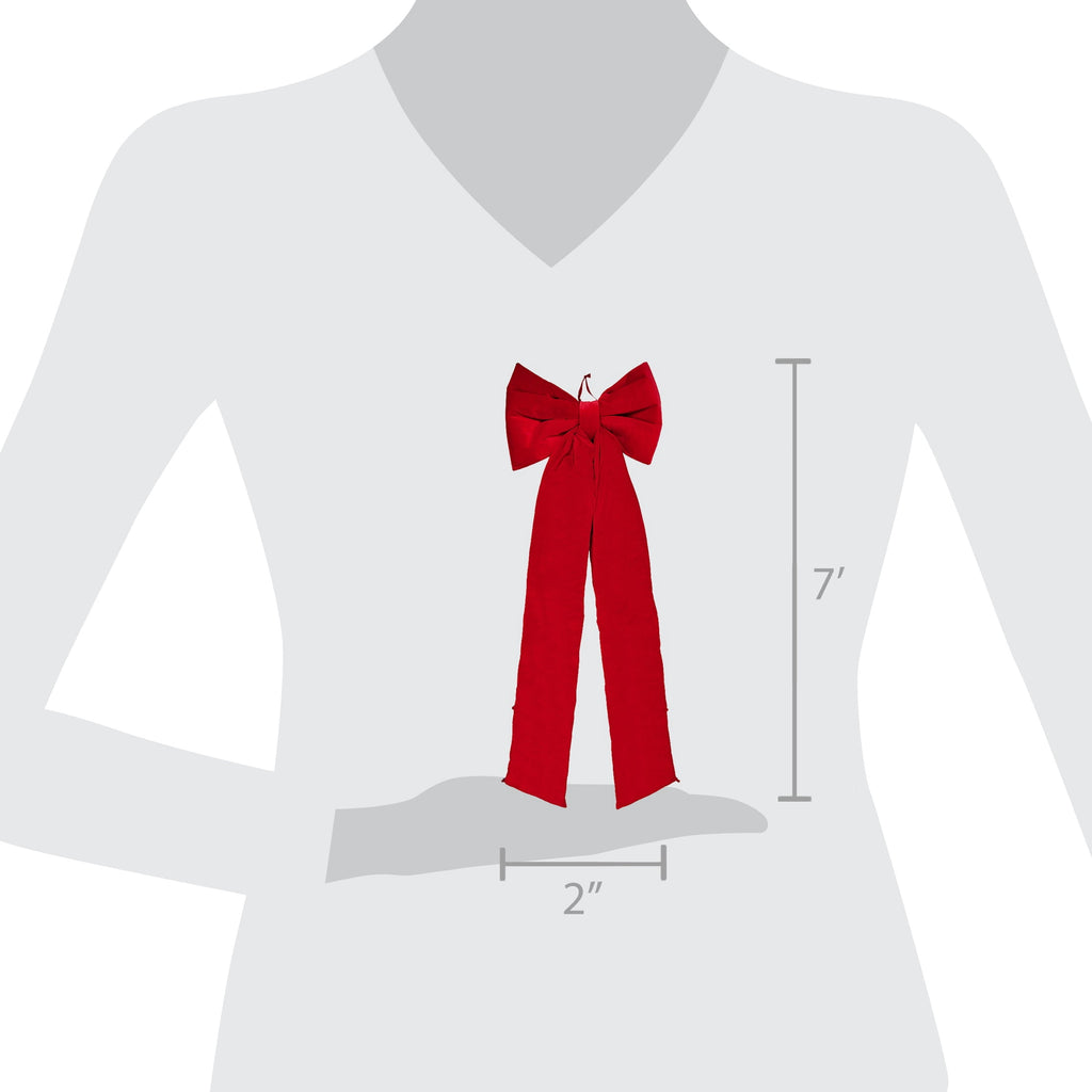 Velvet Bow Christmas Tree Topper, Red, 6.8', by Holiday Time
