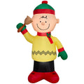 Airblown Christmas Yard Inflatable Light Charlie Brown in Winter Outfit with Bell Peanuts, 5 ft