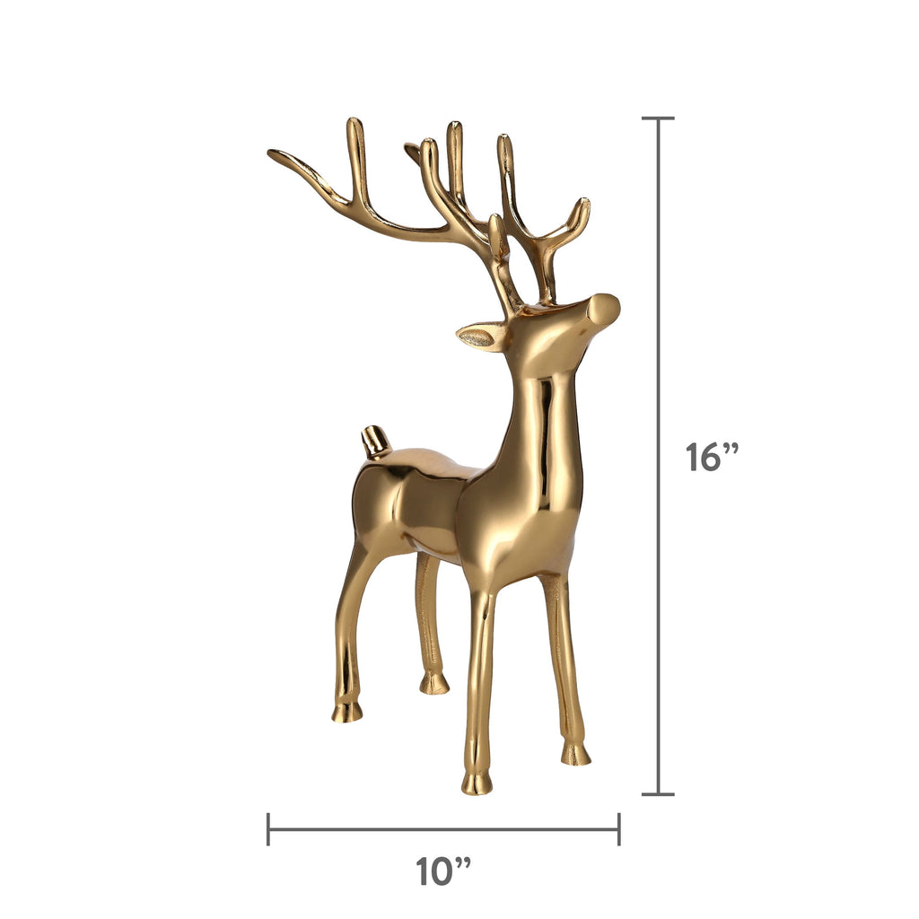 Aluminum Standing Reindeer Christmas Decoration, Gold, 16", by Holiday Time
