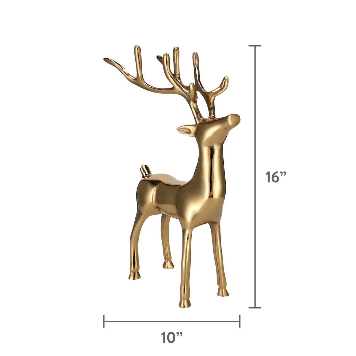 Aluminum Standing Reindeer Christmas Decoration, Gold, 16", by Holiday Time