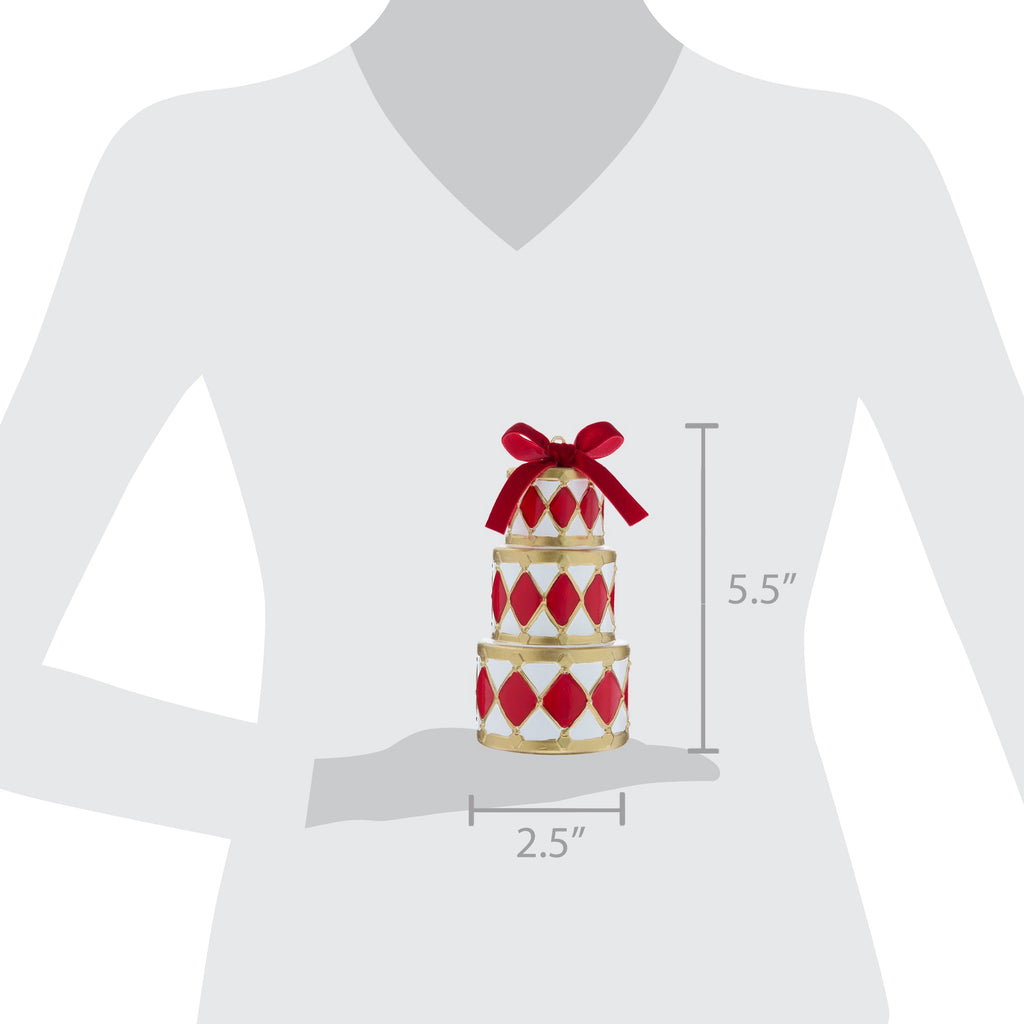 Red/White/Gold Drum Stack Christmas Ornament, 5.5", by Holiday Time