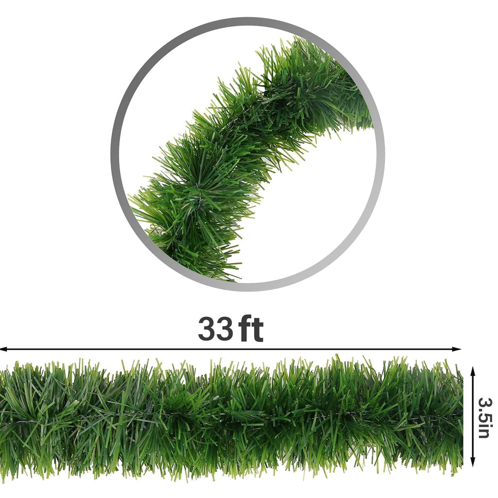 Ayieyill 33ft Tinsel Garland Hanging Christmas Tree Garland for Christmas Tree Decorations Indoor, Iridescent
