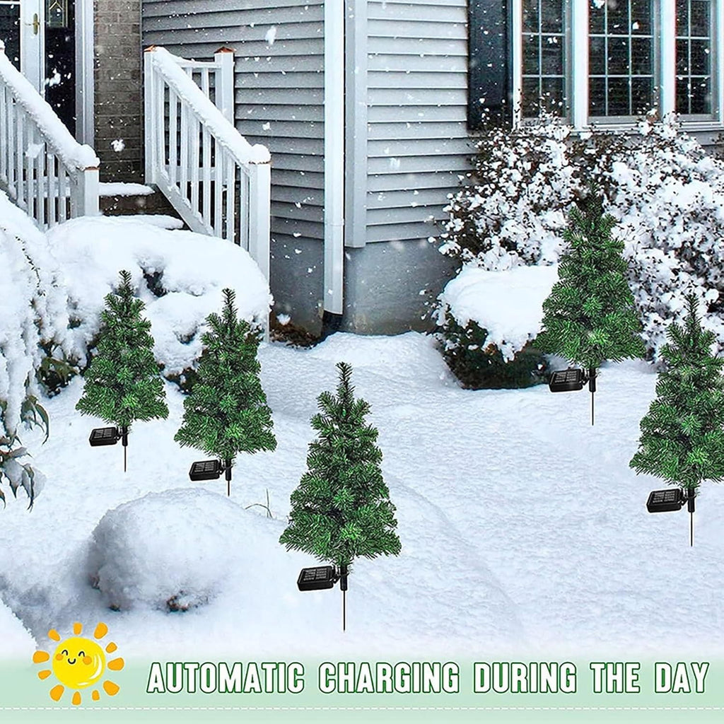 Solar Christmas Pathway Lights for Outdoor Decorations,Outside Christmas Tree Stake Lights,Waterproof Xmas Garden Stake Lights Patio Yard Garden Lawn Holiday Decor