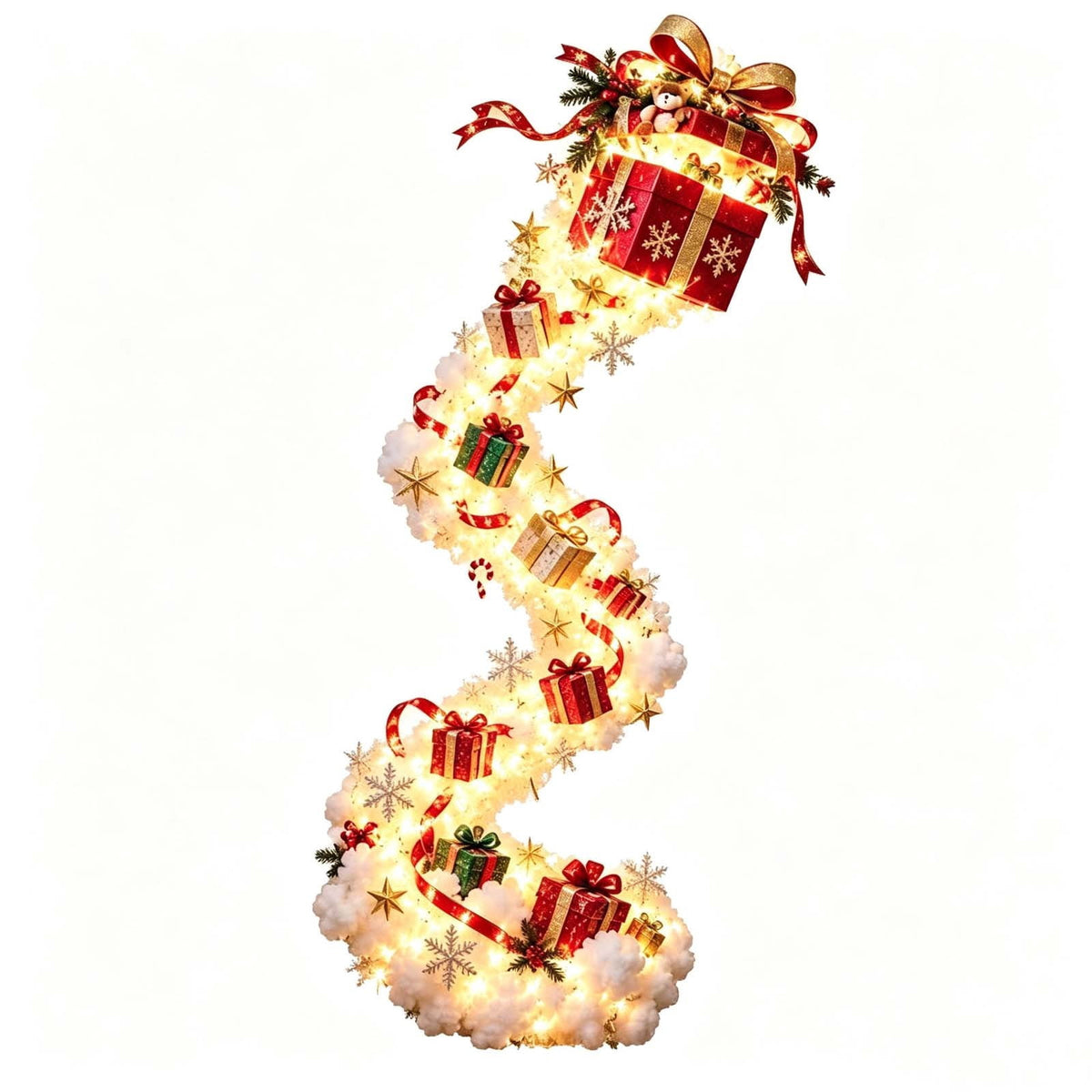 Snowman Magic Fountain, Flowing Snowflake LED Christmas Garden Light,Solar Power and Outdoor Garden Stake for Christmas Yard Decor