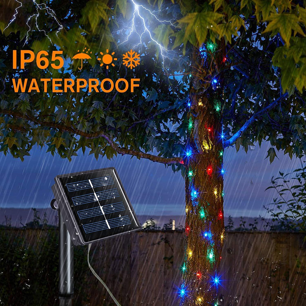 Purple Solar Fairy Lights Outdoor Waterproof, 4 Packs Each 33ft 100 LED Solar String Lights, 8 Modes Silver Wire Solar Twinkle Lights for Halloween Christmas Patio Garden
