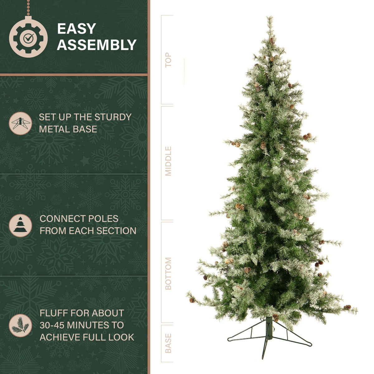 Fraser Hill Farm 9-Ft. Buffalo Fir Slim Artificial Christmas Tree, FFBF090-0SN
