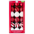 50-Count Red and White Ball Shatterproof Christmas Ornaments, 3", by Holiday Time