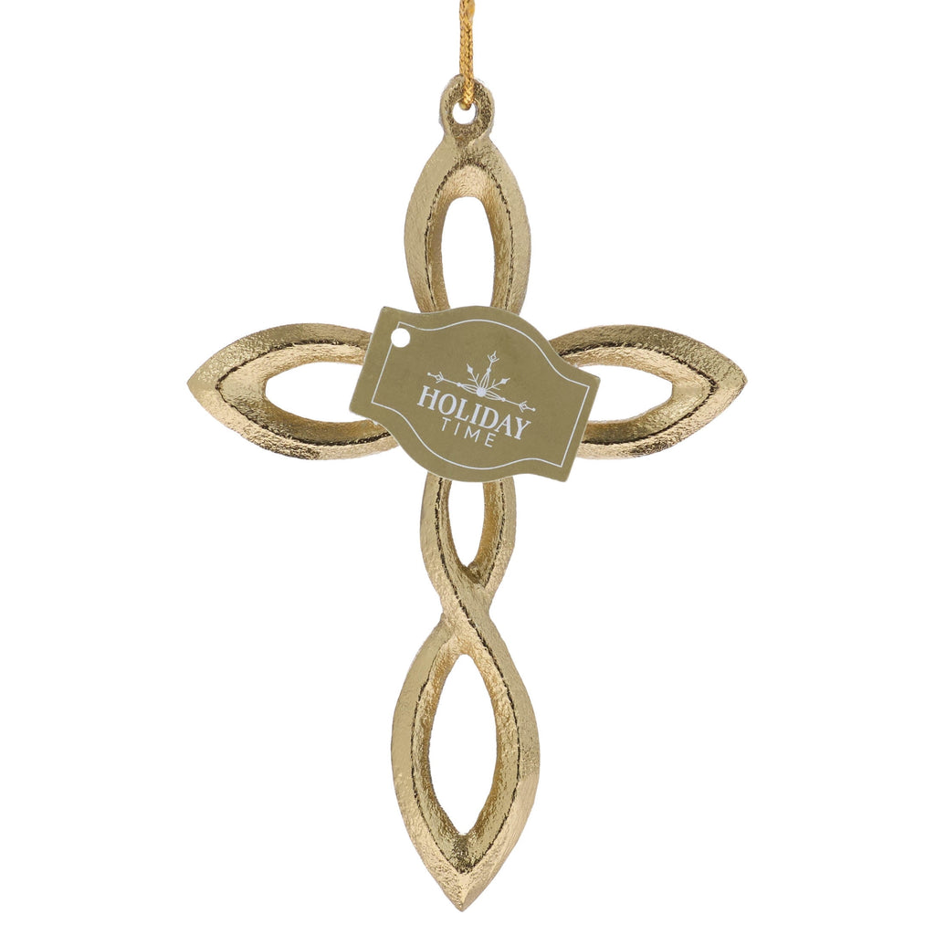 Gold Metal Cross Christmas Ornament, 5", by Holiday Time