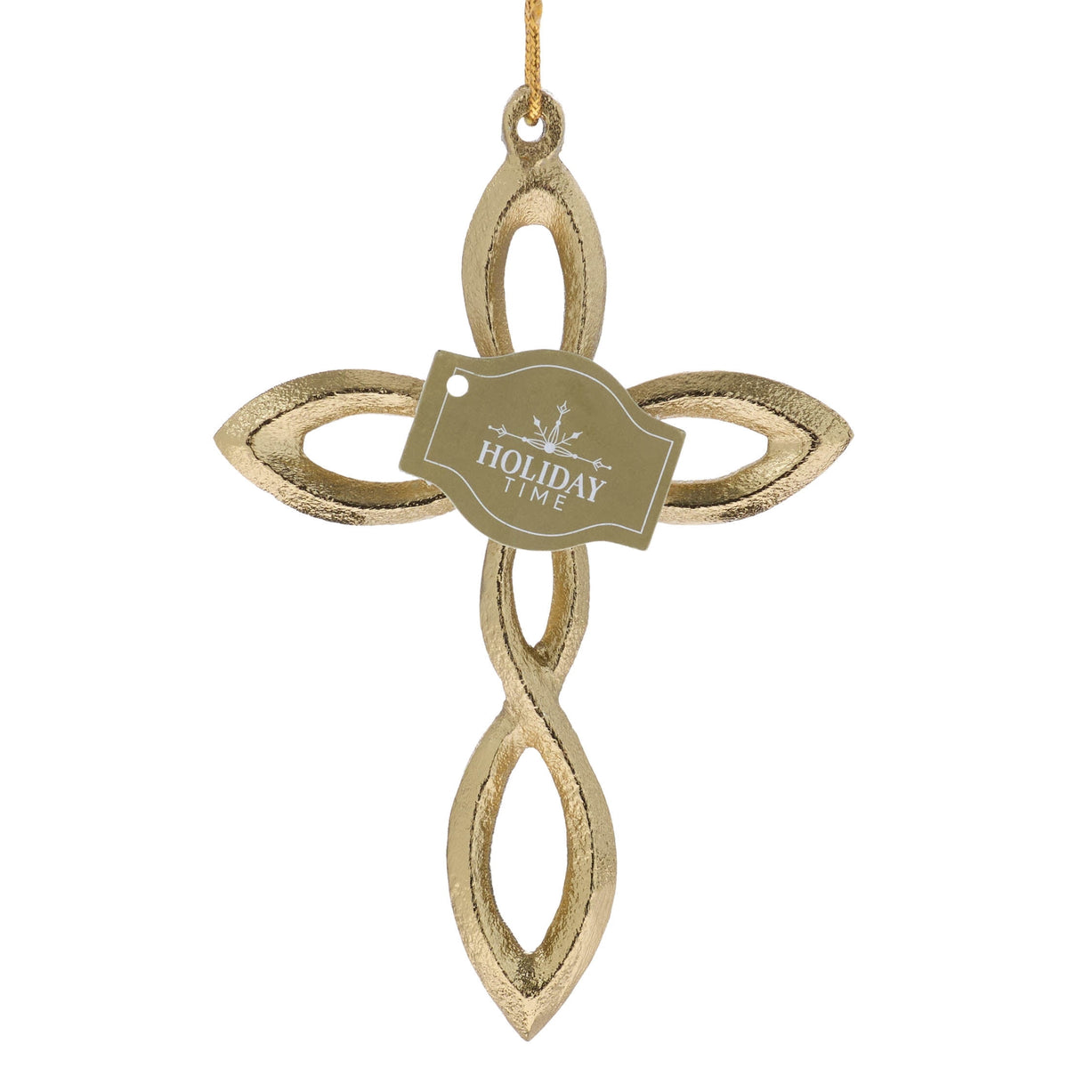 Gold Metal Cross Christmas Ornament, 5", by Holiday Time