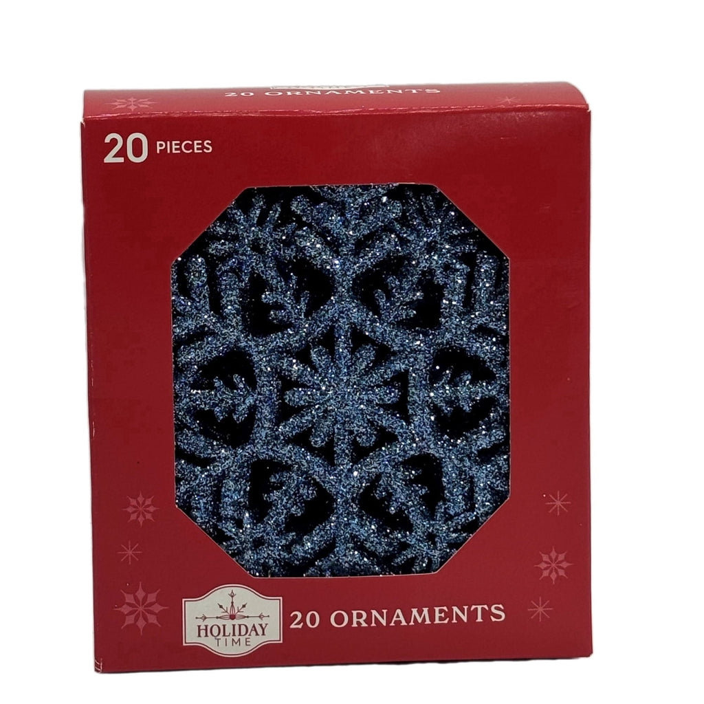 20-Count Pink Glitter Snowflake Christmas Ornaments, 3.9", by Holiday Time