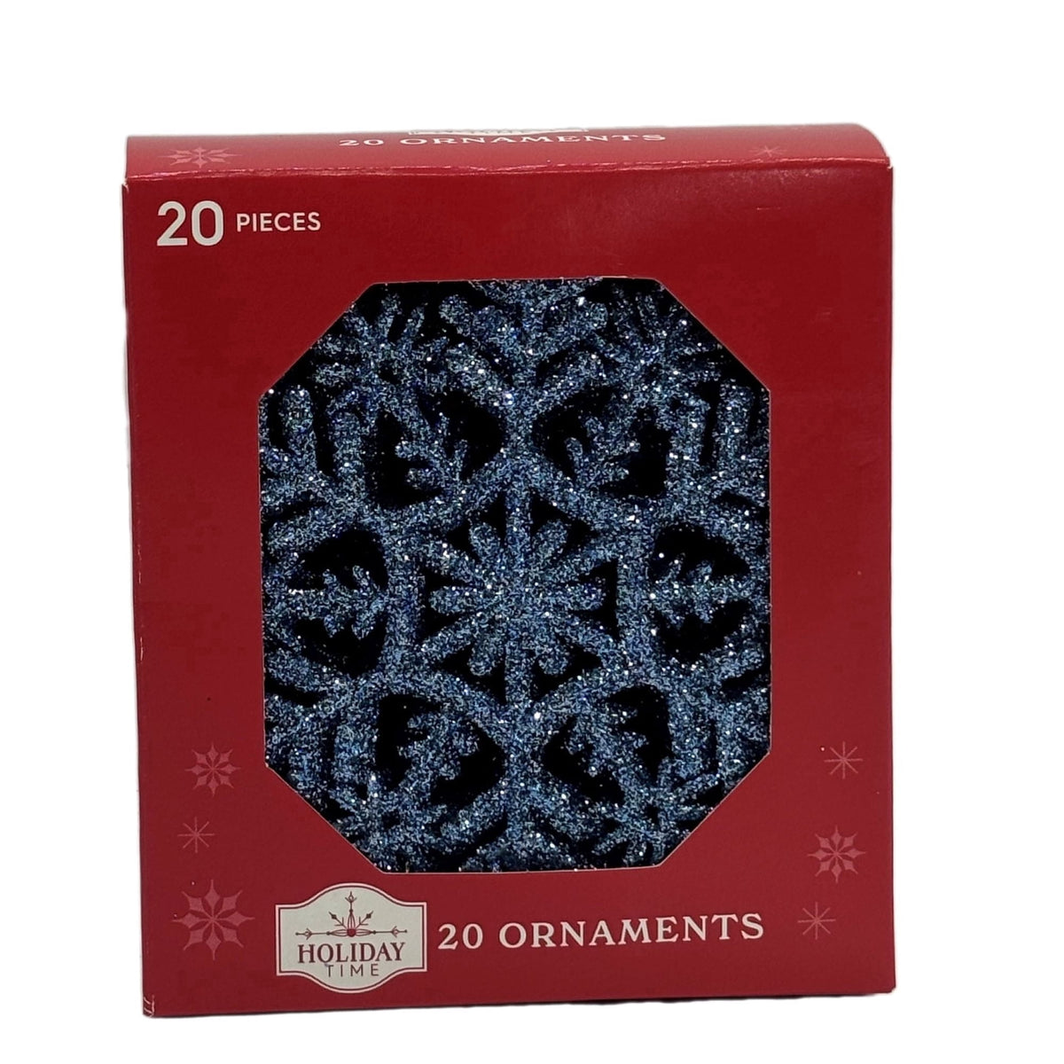 20-Count Pink Glitter Snowflake Christmas Ornaments, 3.9", by Holiday Time