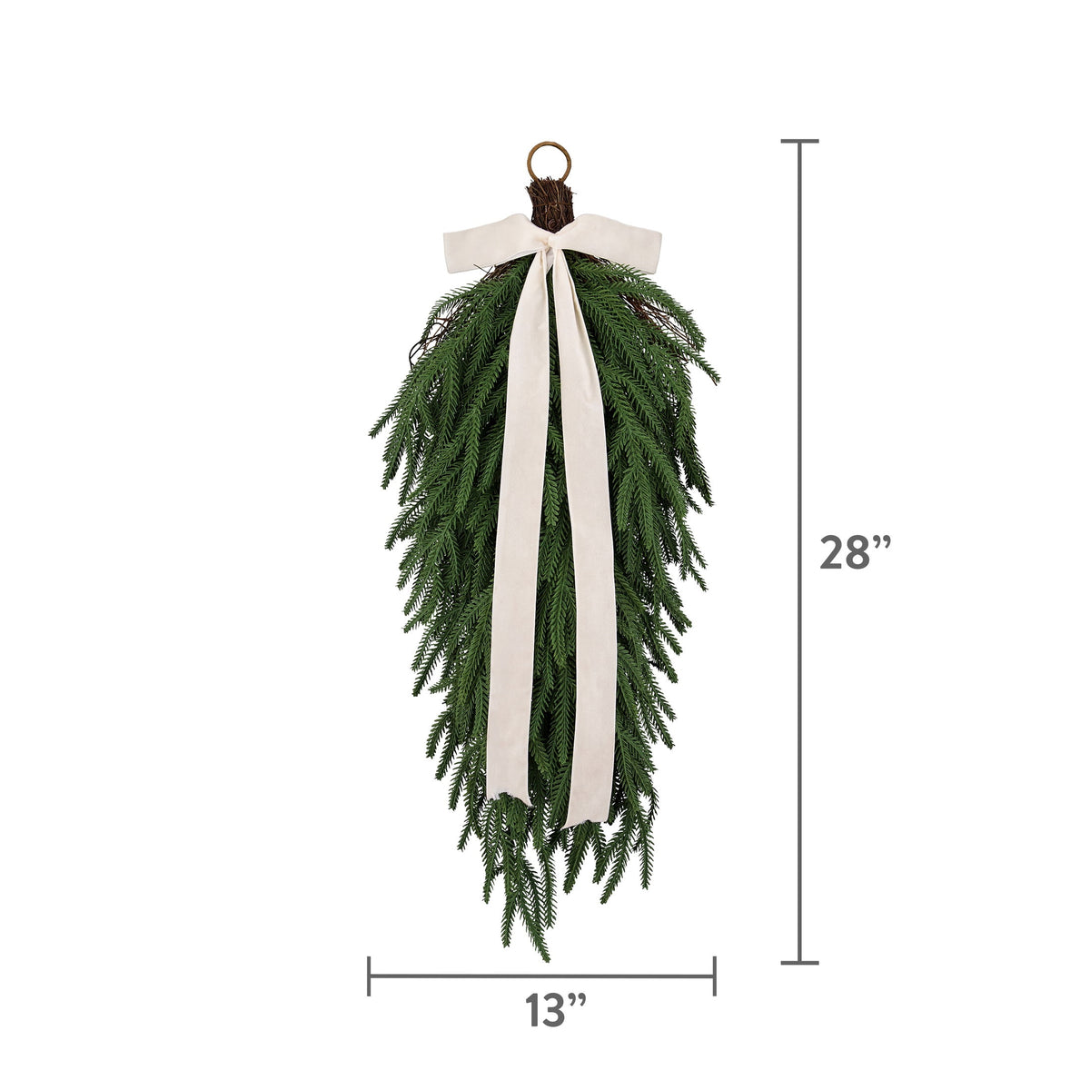 My Texas House Natural Feel Norfolk Artificial Christmas Swag, Green, 28"