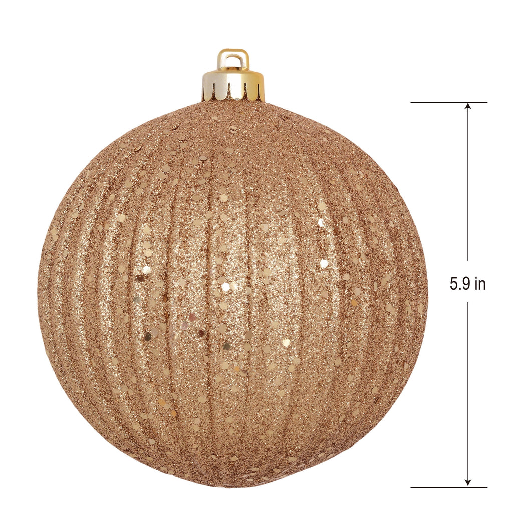 4-Count Champagne and Cream Ball Shatterproof Christmas Ornaments, 6", by Holiday Time