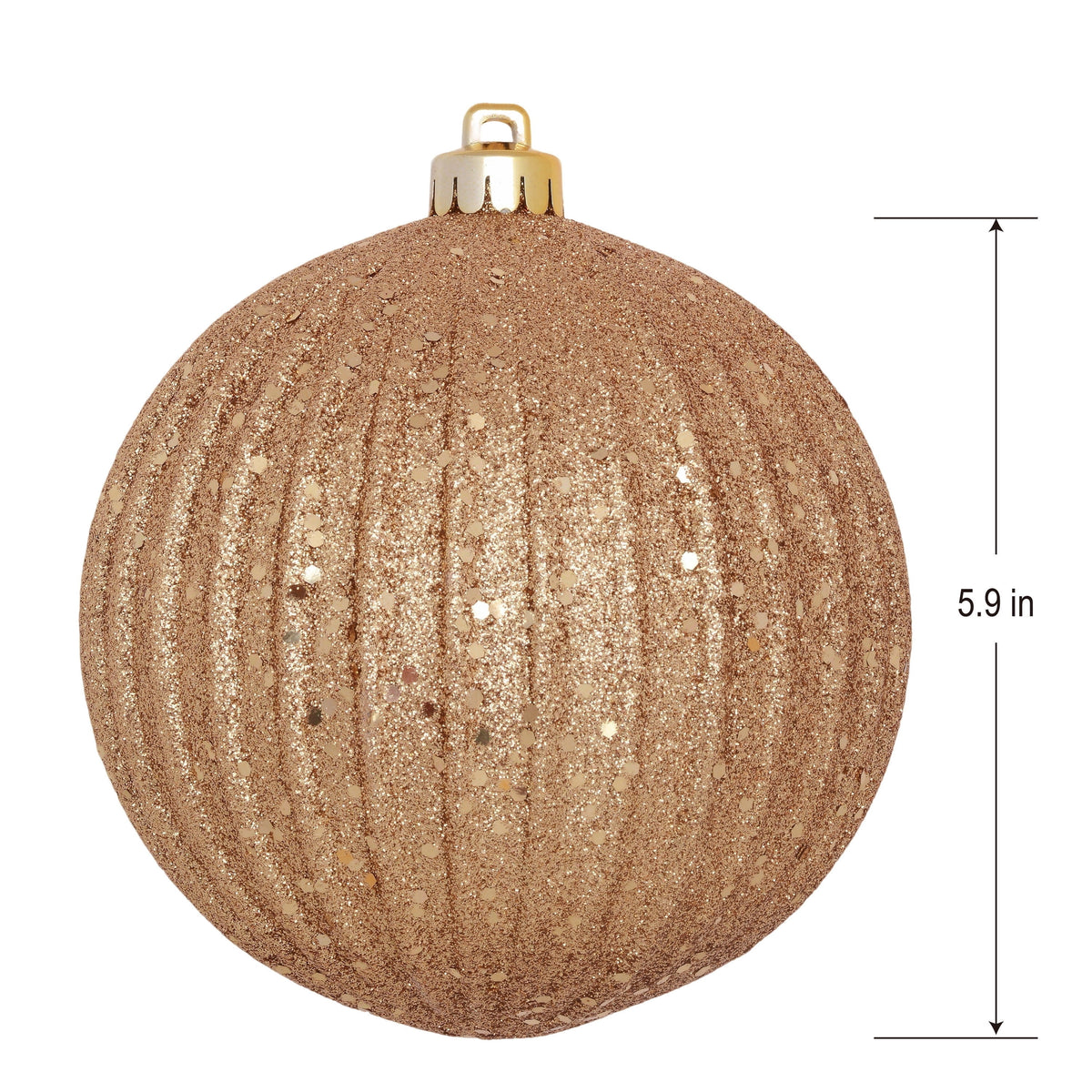 4-Count Champagne and Cream Ball Shatterproof Christmas Ornaments, 6", by Holiday Time