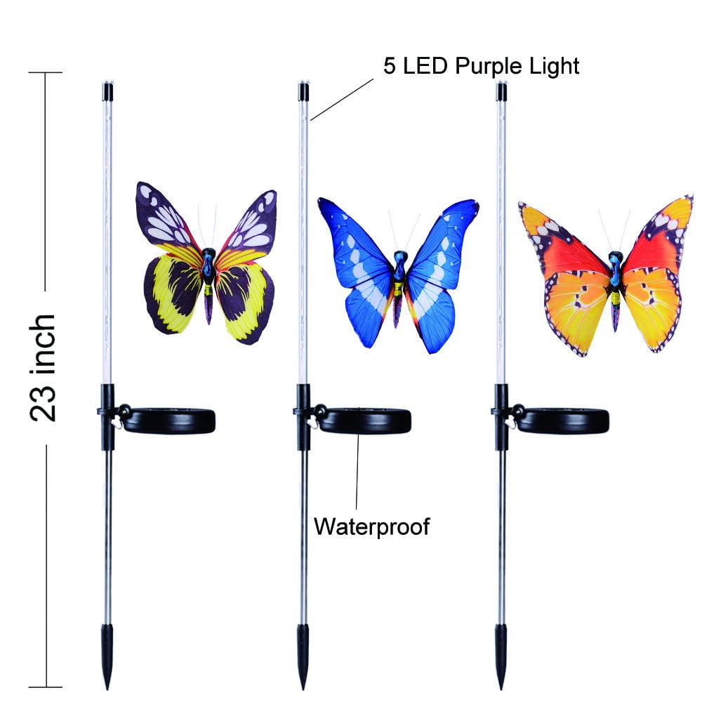 QiShi Solar Garden Lights Tree Outdoor Multi-Color Changing LED Stake Lights Flower for Garden, Patio, Yard and Decoration Solar Flickering Tree Lights (Tree,2 Pack)
