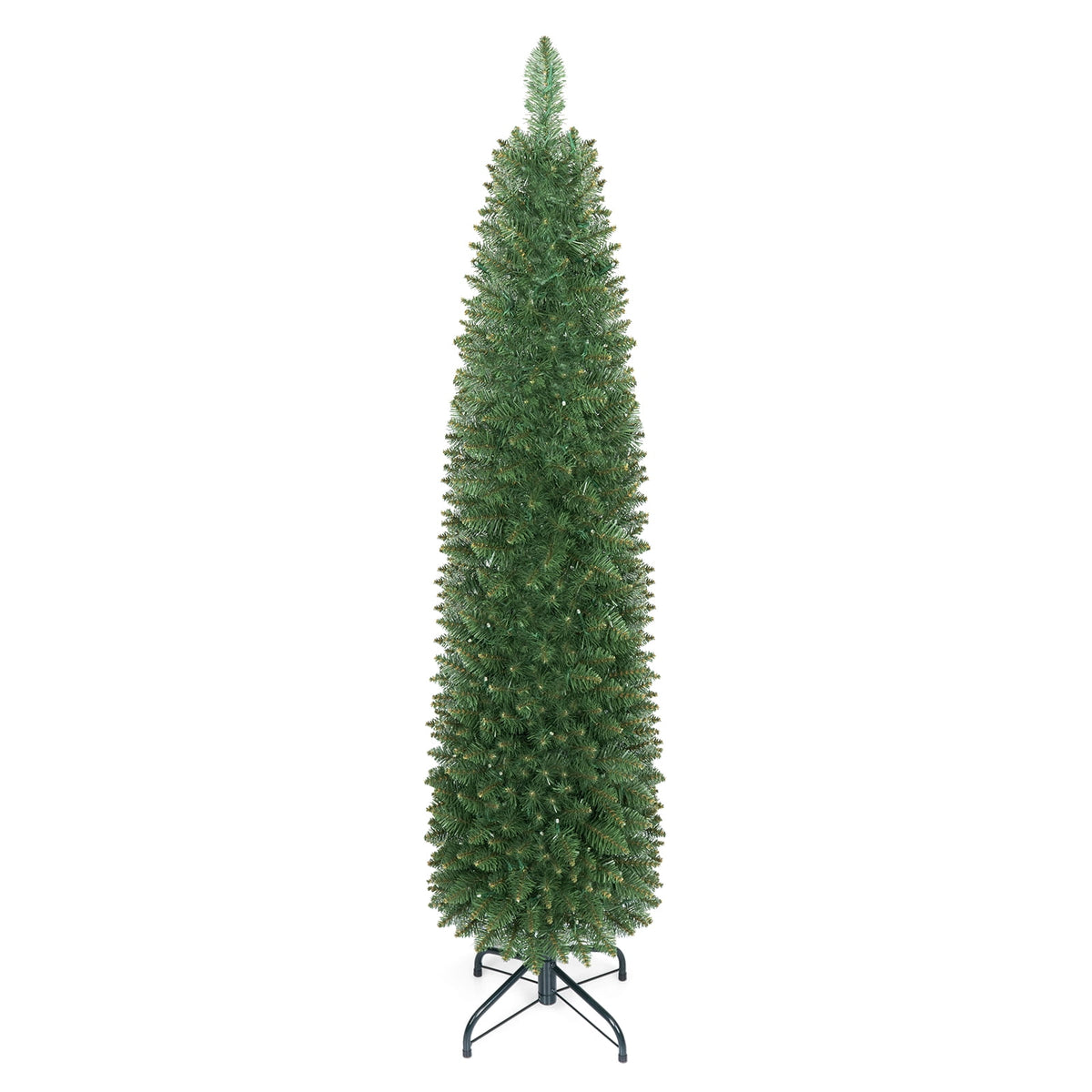 Costway 5 FT Pre-Lit Pencil Christmas Tree with 150 LED Lights & 296 Branch Tips Party