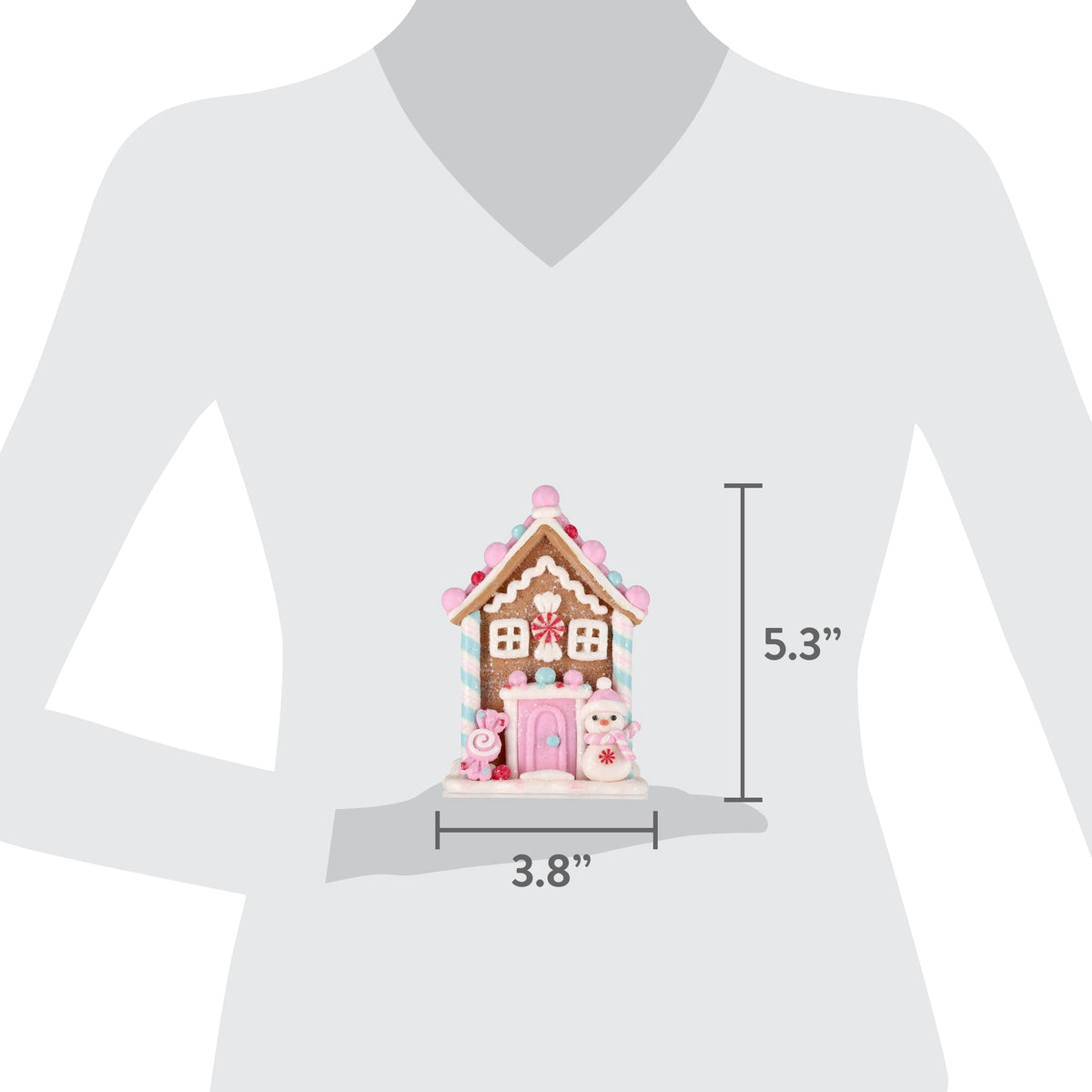Clay Dough Gingerbread House with Snowman Christmas Decoration, Multicolor, 5.3", by Holiday Time