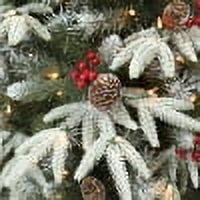 4.5 ft Pre-lit Flocked Halifax Fir Tree 250 Clear Incandescent Lights