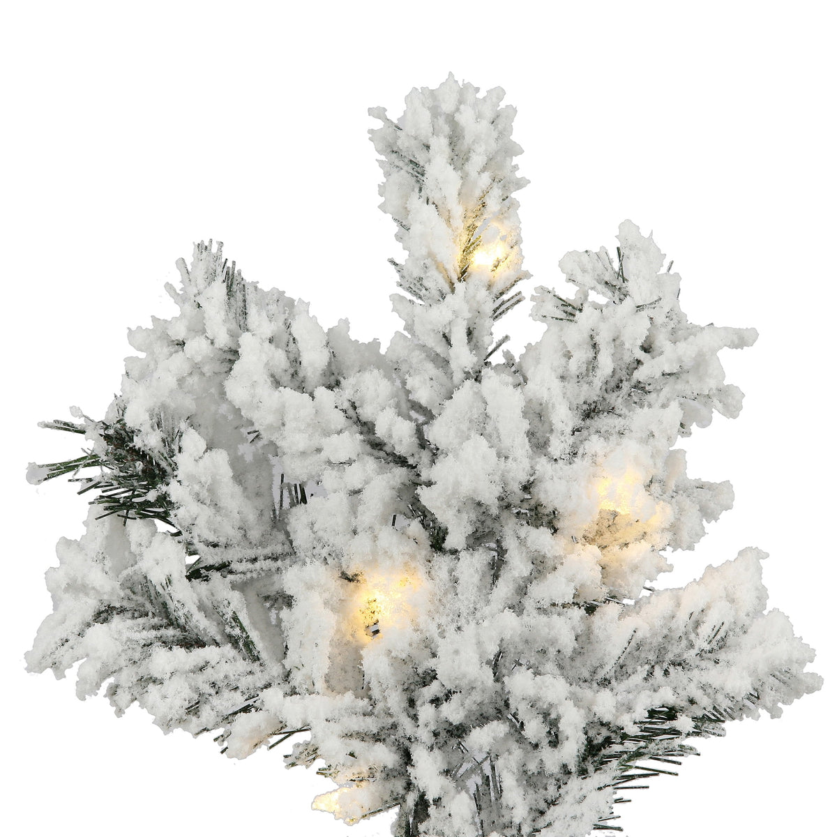 Vickerman 5.5' Flocked Alaskan Pine Artificial Christmas Tree, Warm White Single Mold LED lights