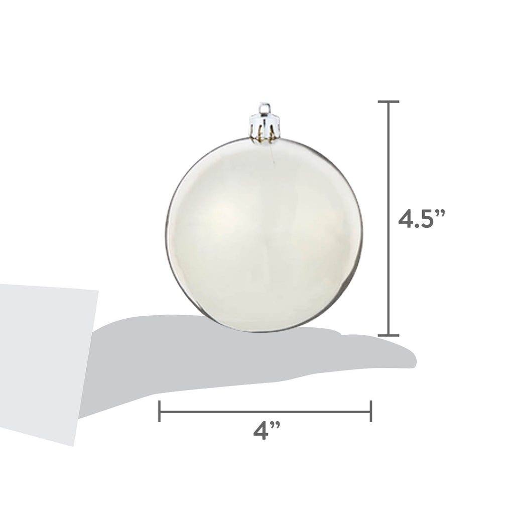 8-Count Champagne and White Ball Shatterproof Christmas Ornaments, 4.5", by Holiday Time