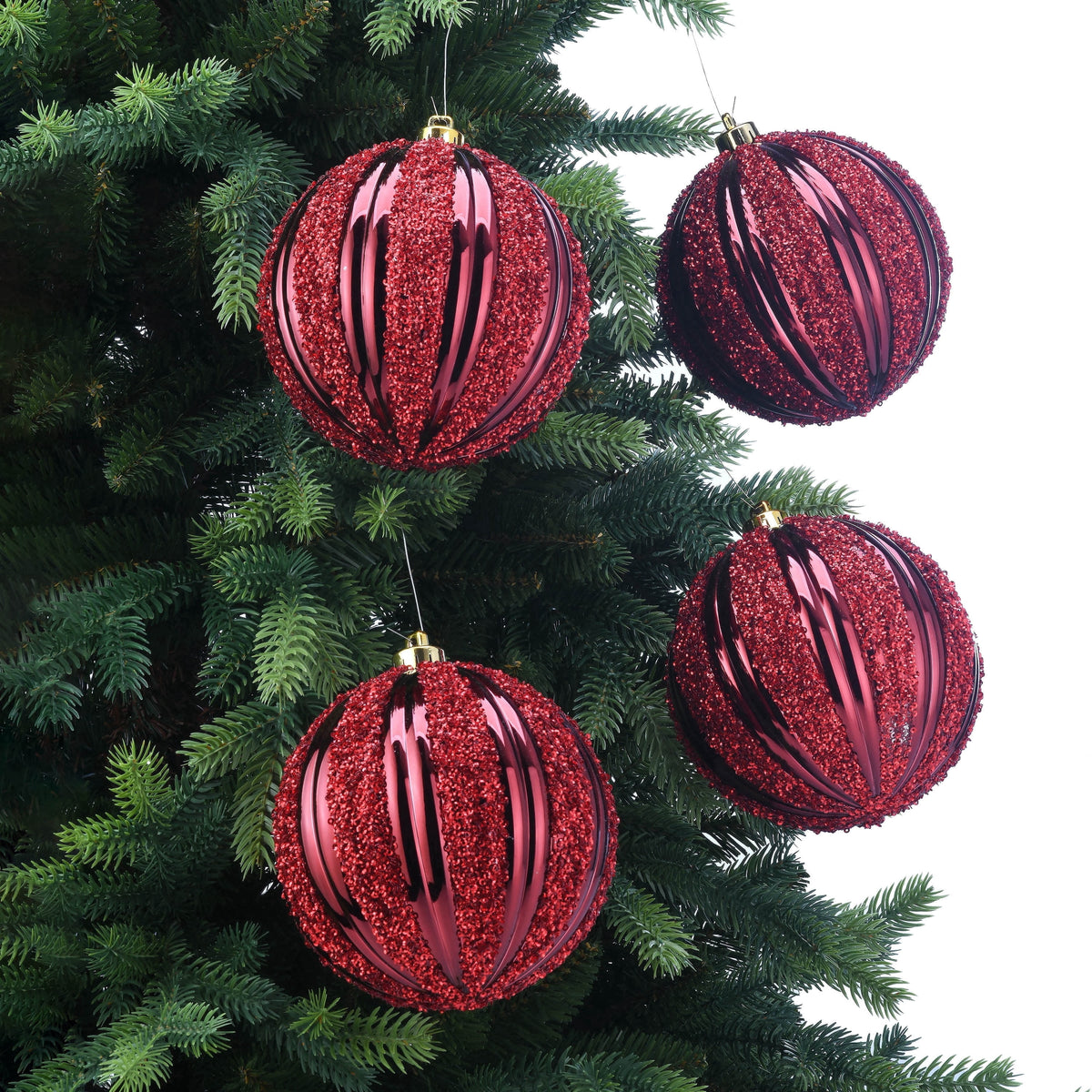 4-Count Champagne and Cream Ball Shatterproof Christmas Ornaments, 6", by Holiday Time