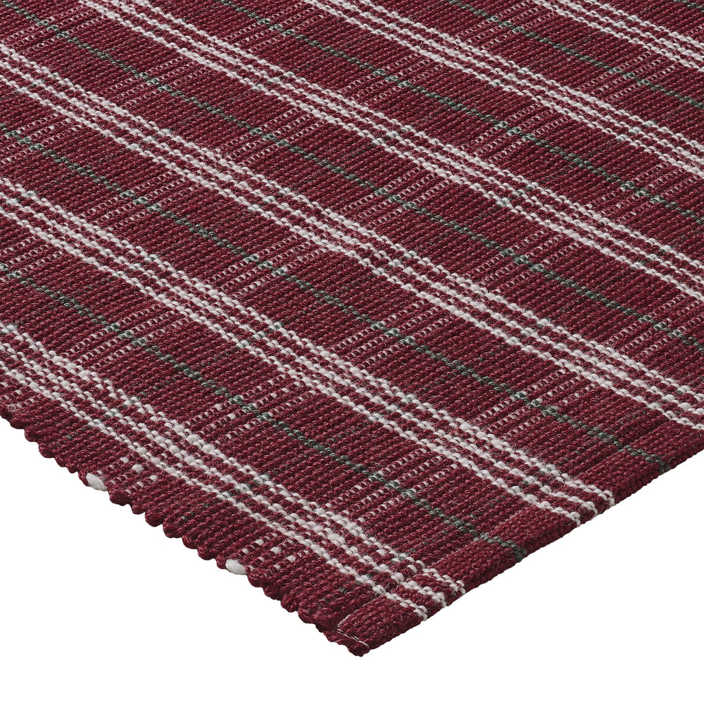 My Texas House Red Holiday Plaid Indoor/Outdoor Layering Christmas Rug, 24" x 38"