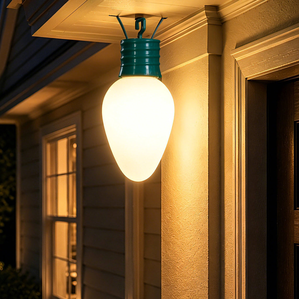 Indoor/Outdoor LED Giant Hanging C9 Bulb Christmas Light, Ceramic Green, 14", by Holiday Time