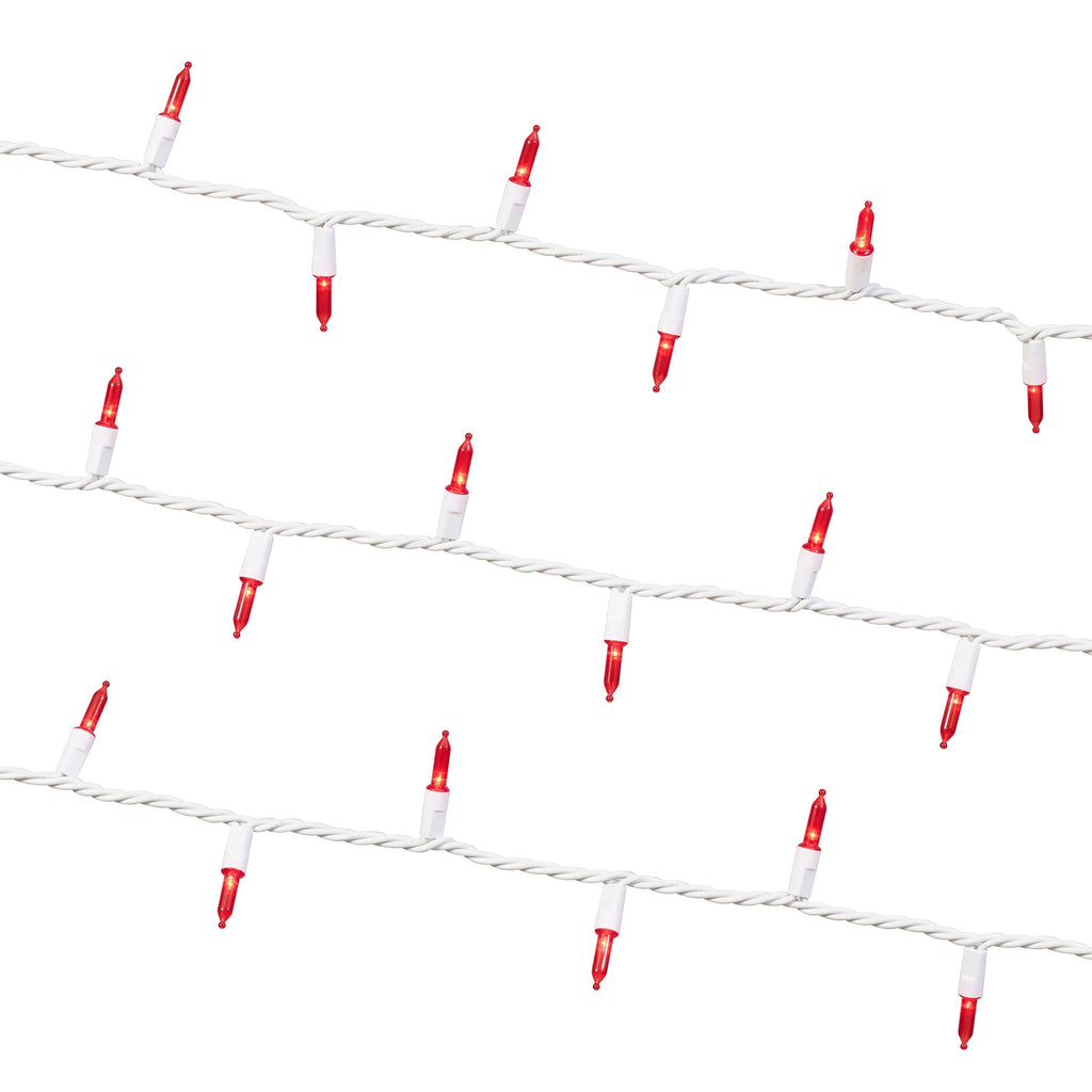 Indoor/Outdoor 100-Count LED Mini Christmas String Lights, Warm White, White Wire, 19.5', by Holiday Time