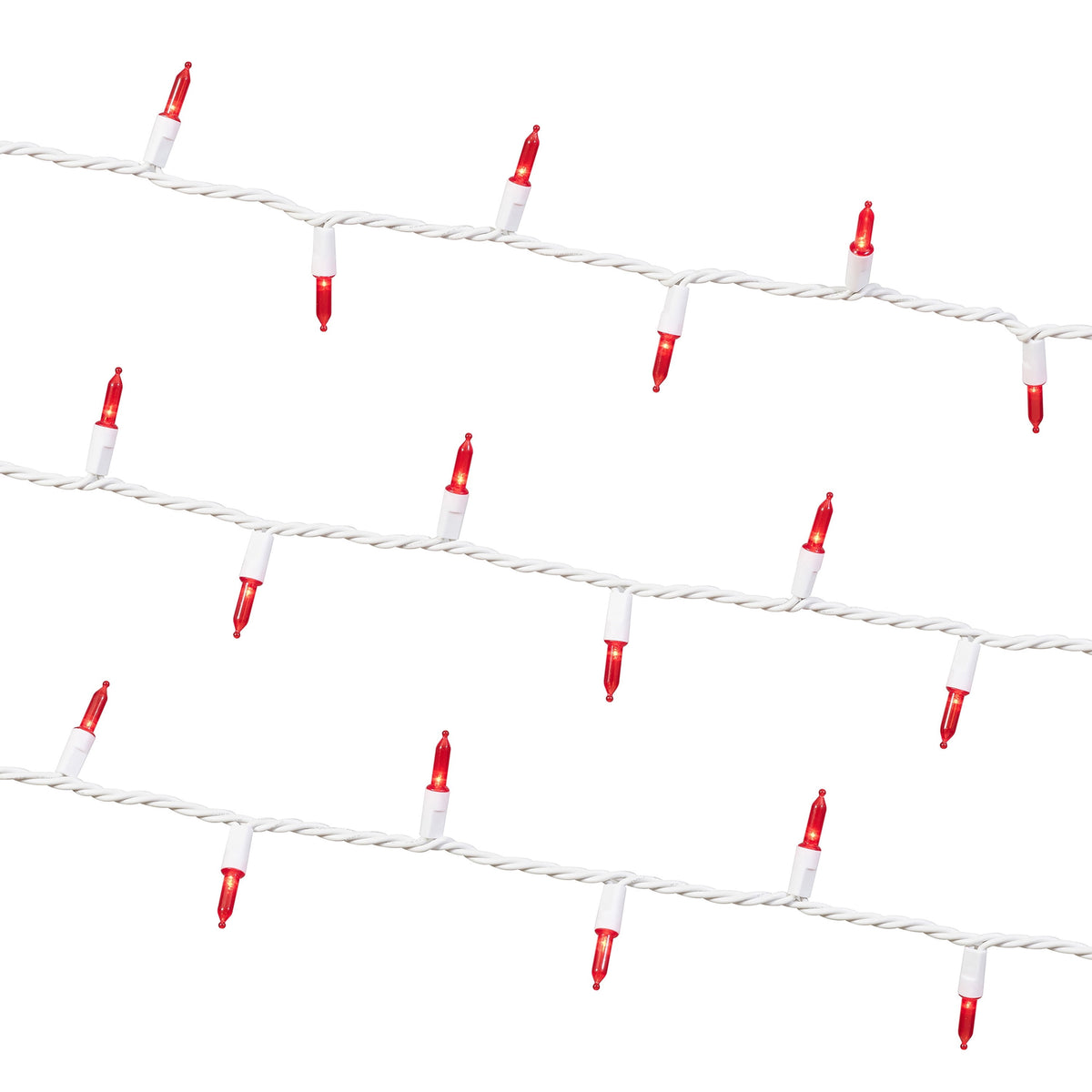 Indoor/Outdoor 100-Count LED Mini Christmas String Lights, Warm White, White Wire, 19.5', by Holiday Time