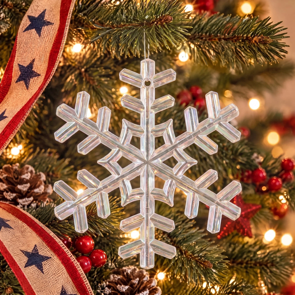 20-Count Pink Glitter Snowflake Christmas Ornaments, 3.9", by Holiday Time