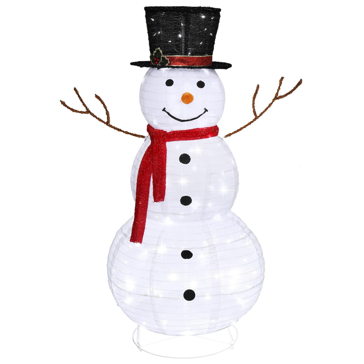 Zimtown LED Lighted Snowman Christmas Snowman w/ 180 LED Lights,Hat Christmas Outdoor Decoration