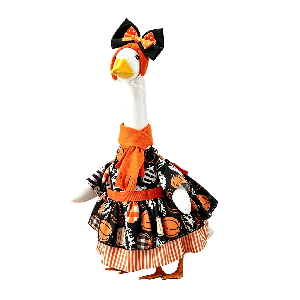 Lzobxe Porch Goose Clothes, Casual Style Lawn Yard Garden Decor for 23" High Cement or Plastic Geese, Goose Costume for All Season and Occasiona