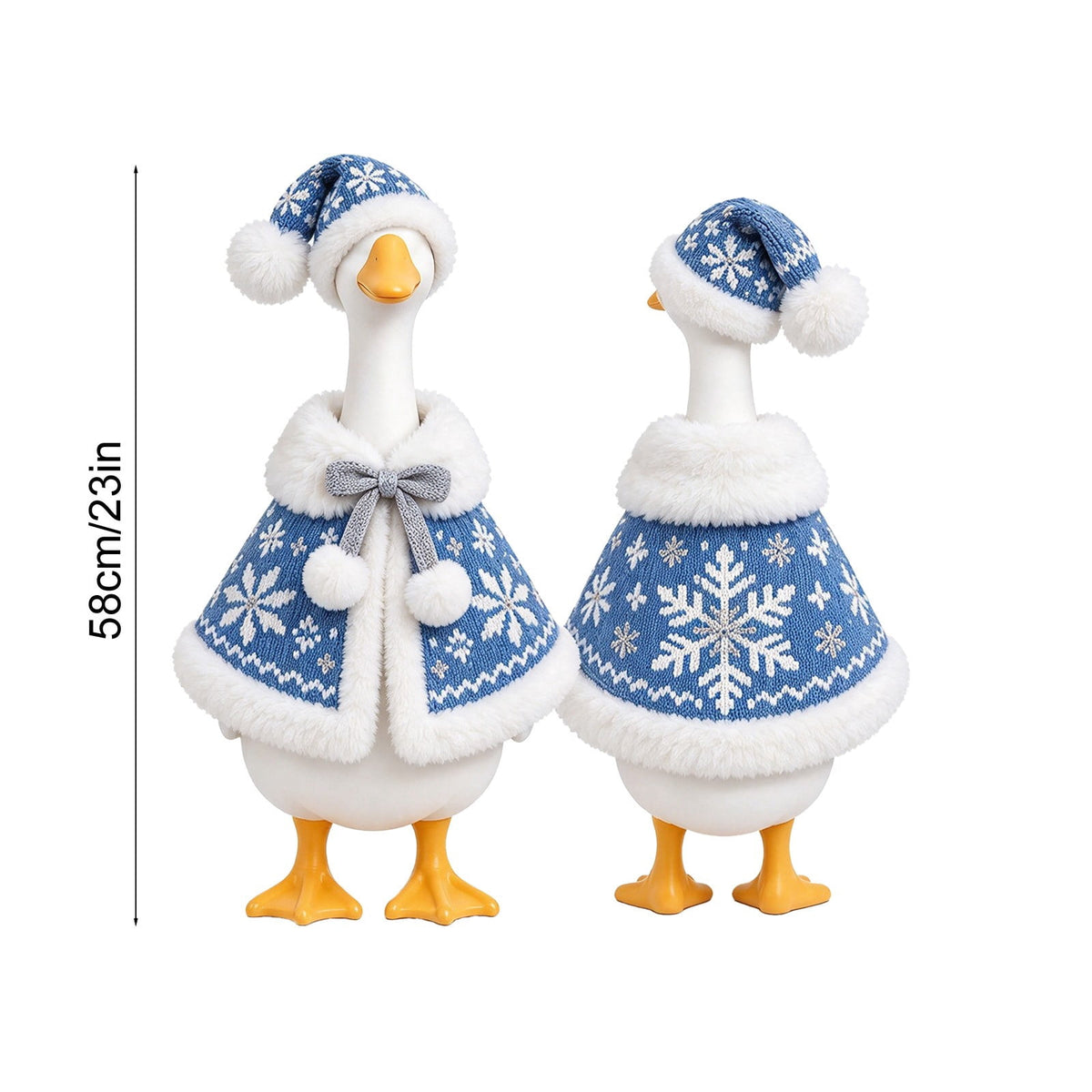 Aurorax Christmas Goose Clothes for Cement Goose Porch Goose 23"/17",Porch Goose Outfit 19 inch,Red Holiday Porch Goose Clothing Accessories for Garden Lawn Yard