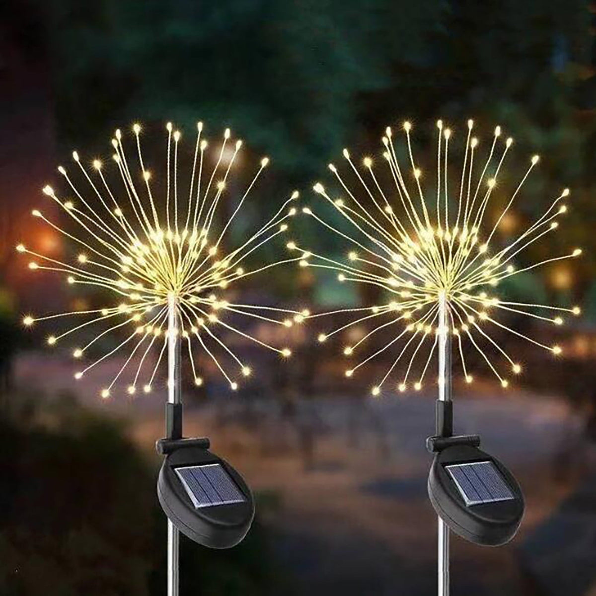 Solar Lights Outdoor Garden Decor Waterproof 1 Pack, Solar 90 LED Fireworks Fairy Lights Yard Decorative Outside, Sparklers Sticks Twinkle Lights Patio Flower Bed Planter Pathway Lawn Decorations