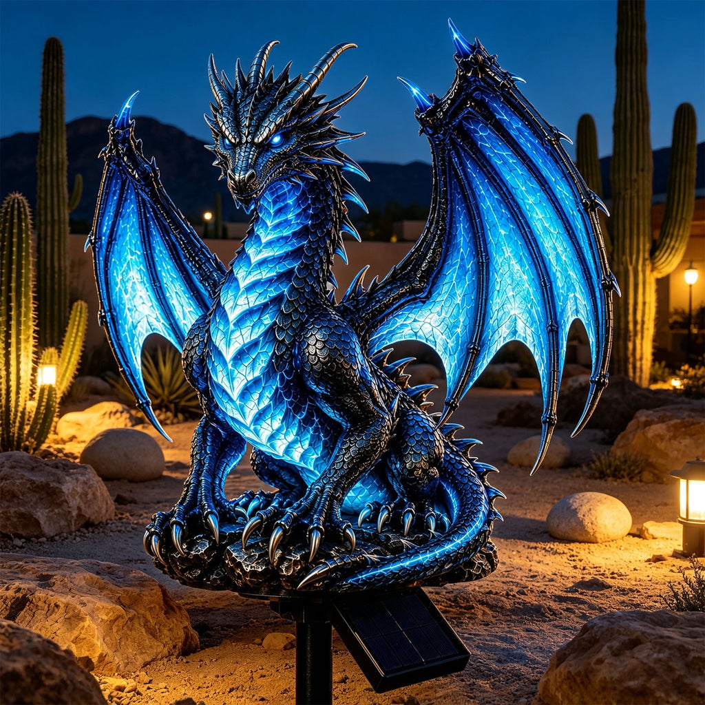 Clearance! Solar Dragon Garden Statue Light, Dragon Solar Light Outdoor Decor, Fantasy Dragon Lamp with LED Glow, Solar Powered Garden Statue for Yard Patio Lawn Pathway Halloween Garden Decor