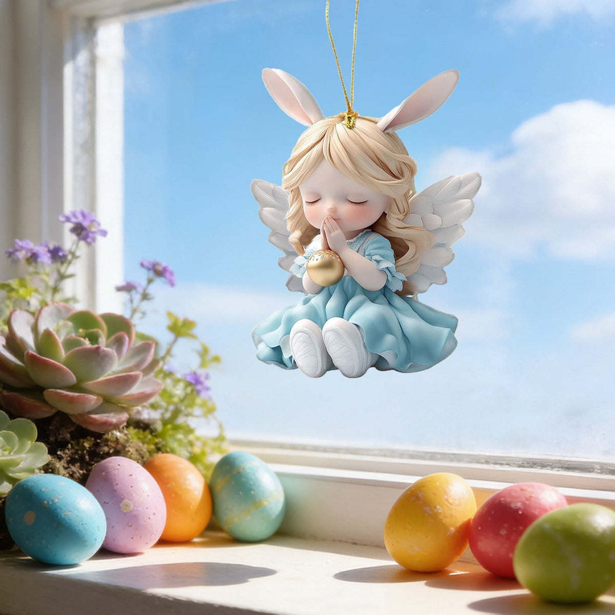 XGFHYJEH Easter Lighted Window Decorations, Easter Egg Lights, Easter Lights, Egg String Lights, Easter Decorations Indoors, Easter Hanging Decoration