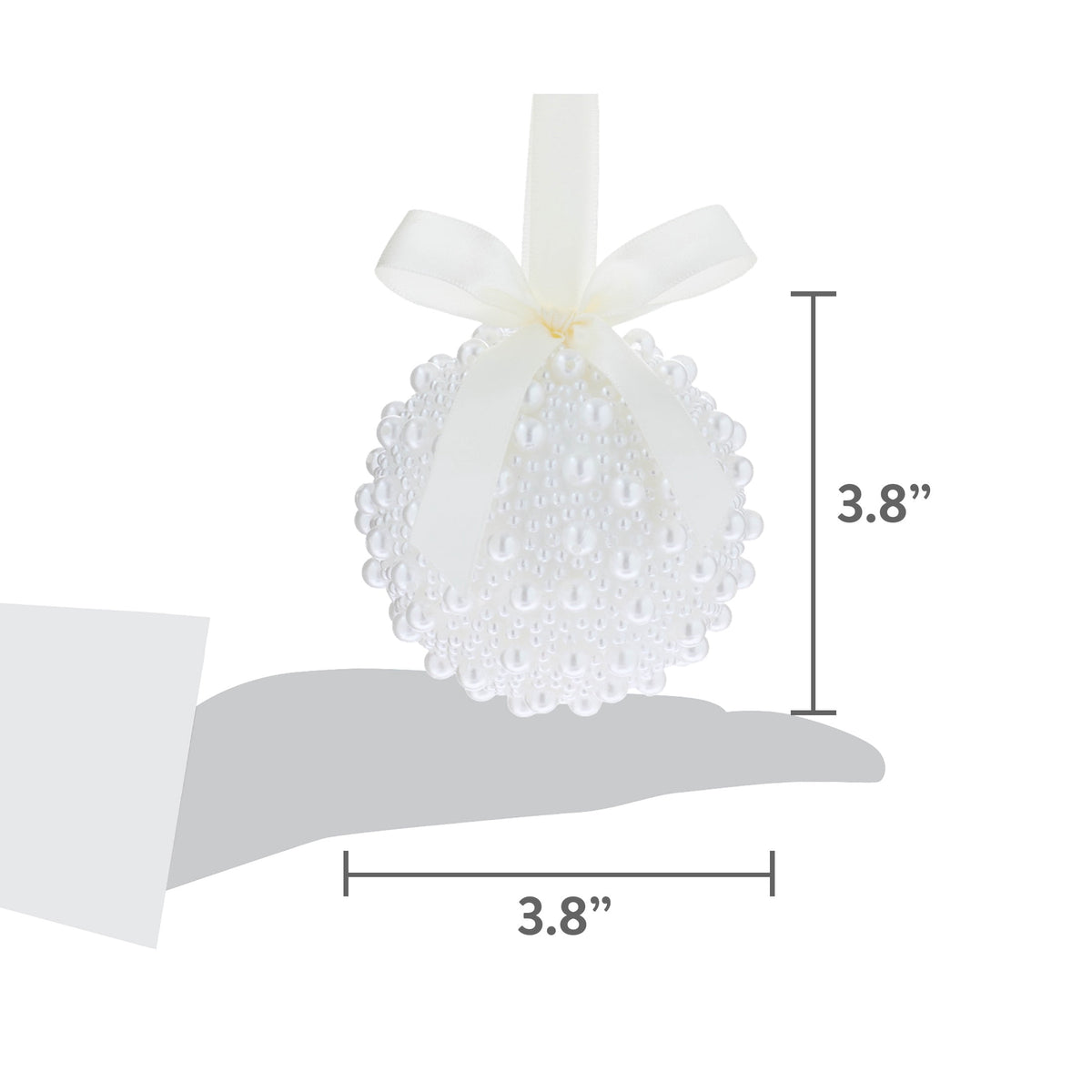 Cream Pearl Ball Christmas Ornament, 3.8", by Holiday Time