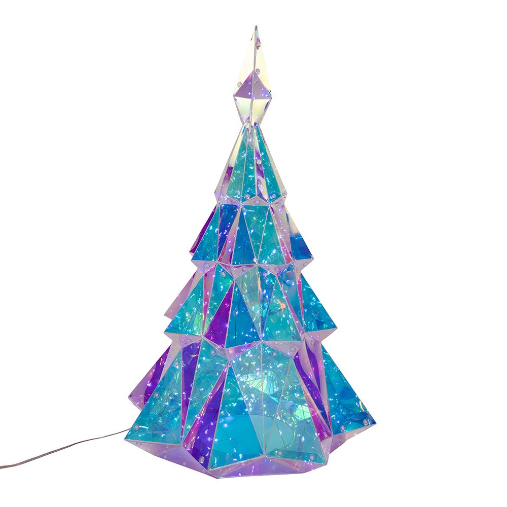 Kurt Adler 20-Inch Pre-Lit Multifunction 200 Cool White Fairy LED Holographic Christmas Tree