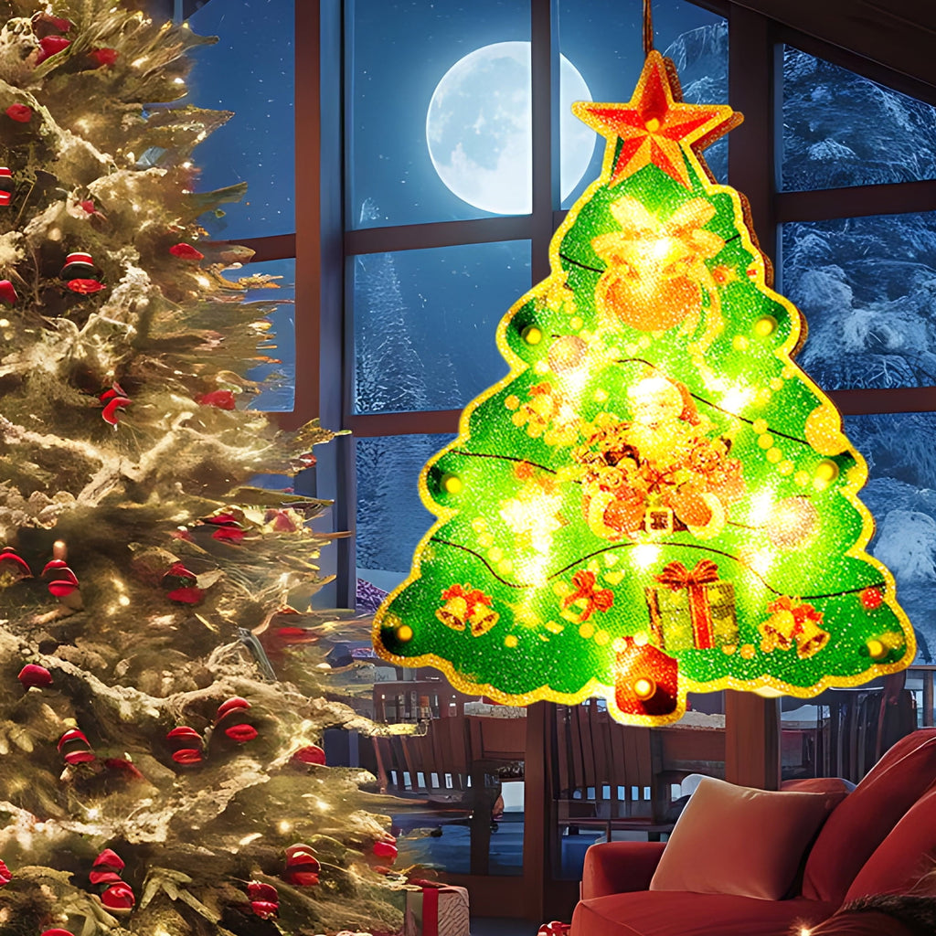RXIRUCGD Christmas Window Hanging Lights Decorations, Christmas Window Lights with Suction Cup, Battery Operated Hanging Christmas Window Lights Indoor for Xmas Tree Fireplace Door Window Decor