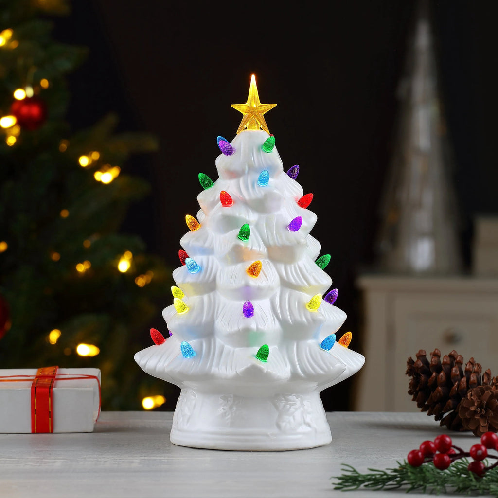 Mr. Christmas 12-Inch Nostalgic Pre-Lit Light Blue Christmas Tree