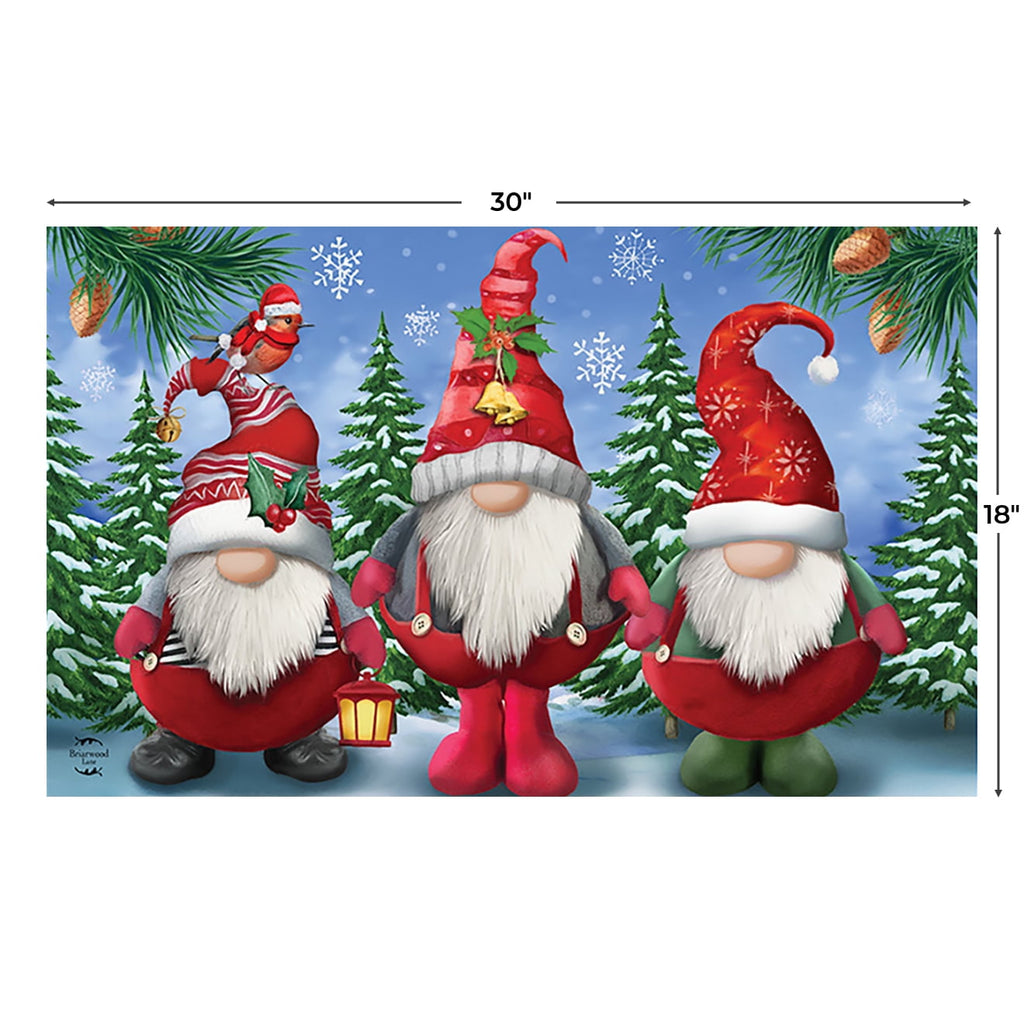 Briarwood Lane Winter Doormat 30x18 Indoor Outdoor Winter Gnomes Christmas For Christmas Doormat