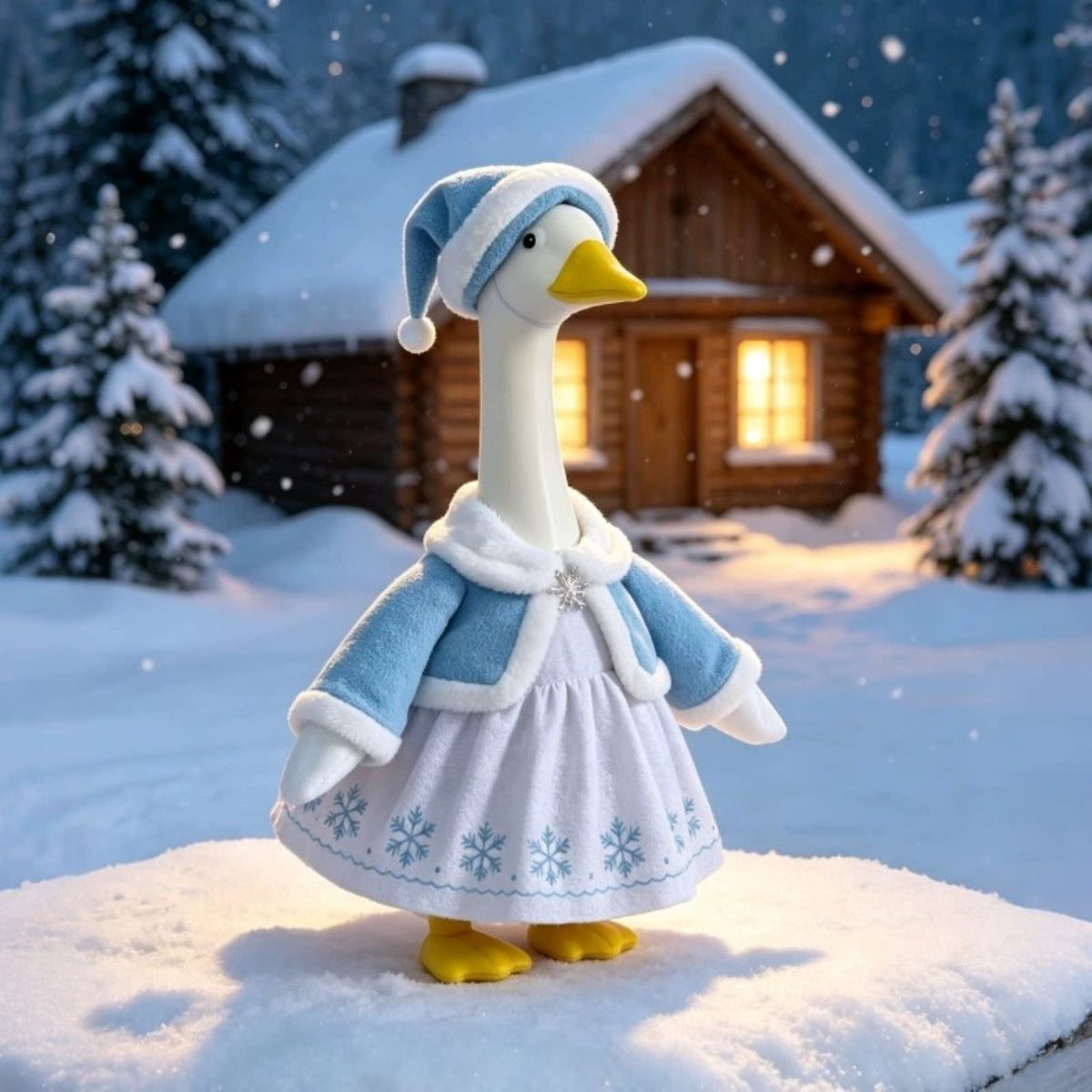 Aurorax Christmas Goose Clothes for Cement Goose Porch Goose 23"/17",Porch Goose Outfit 19 inch,Red Holiday Porch Goose Clothing Accessories for Garden Lawn Yard