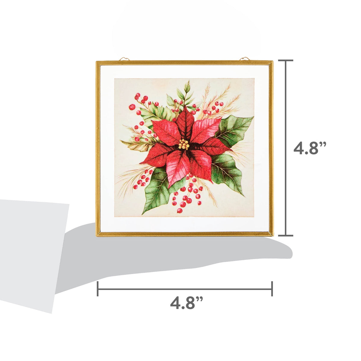 Multicolor Poinsettia Artwork Christmas Ornament, 4.8", by Holiday Time