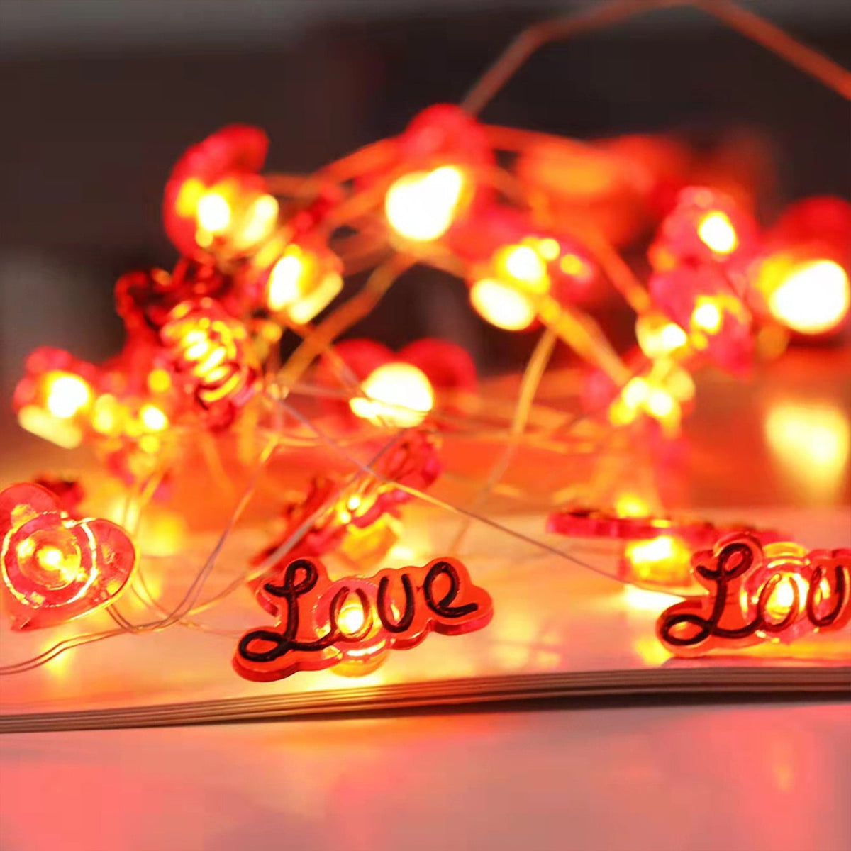 XGFHYJEH 5ft Valentines Day Decorations, Valentines Day Lights, Valentines String Lights, Valentine's Day Decor, Heart String Lights, Battery Operated