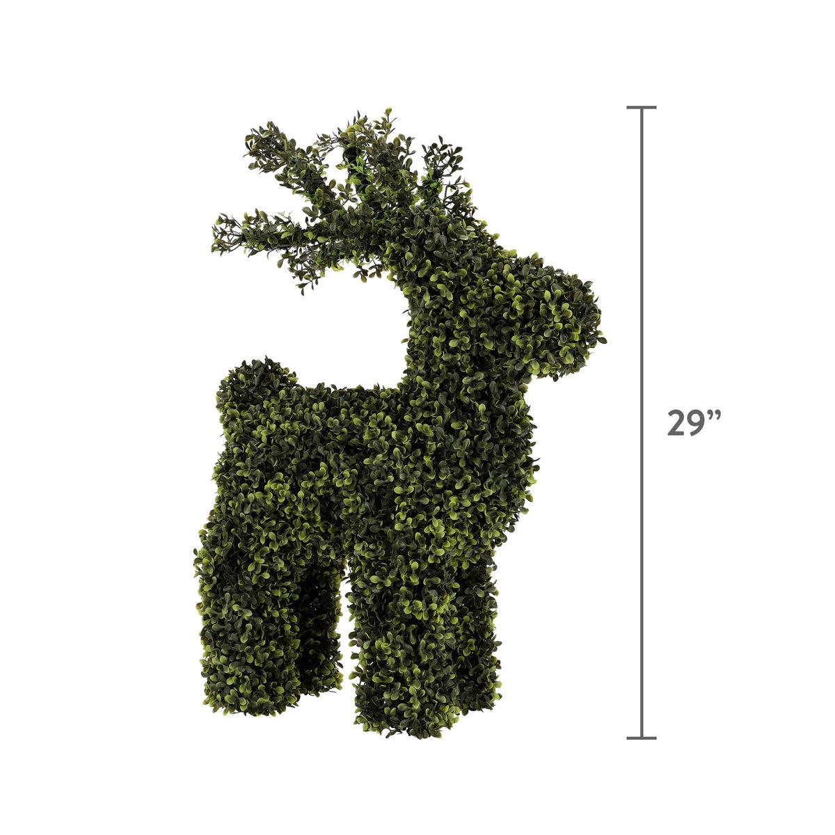 My Texas House Boxwood Deer Topiary Christmas Decoration, Green, 29"
