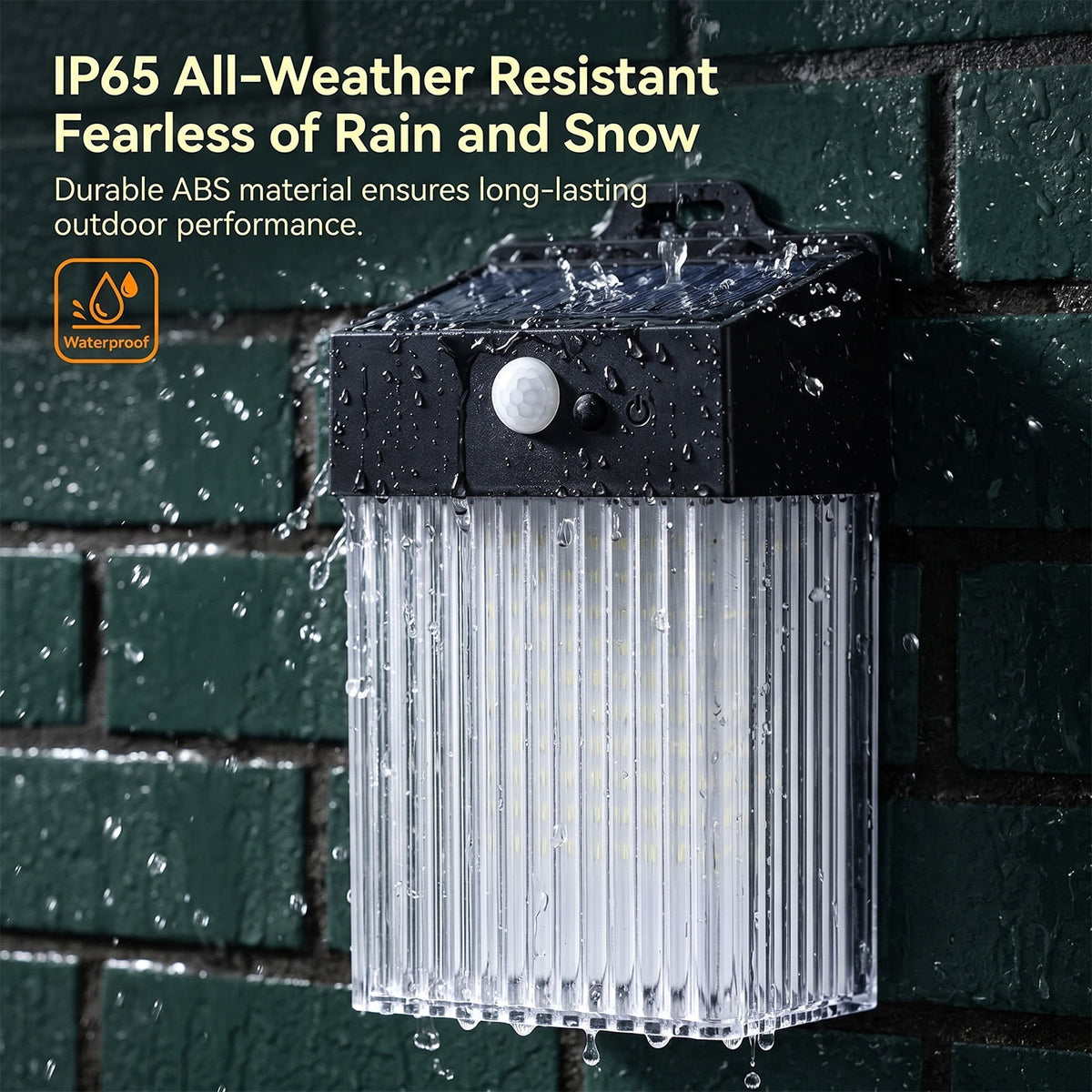 Rirool 8 Pack Solar Fence Lights Outdoor Waterproof, Motion Sensor Solar Wall Lights for Patio Backyard Fence Deck Porch Pathway, Warm White