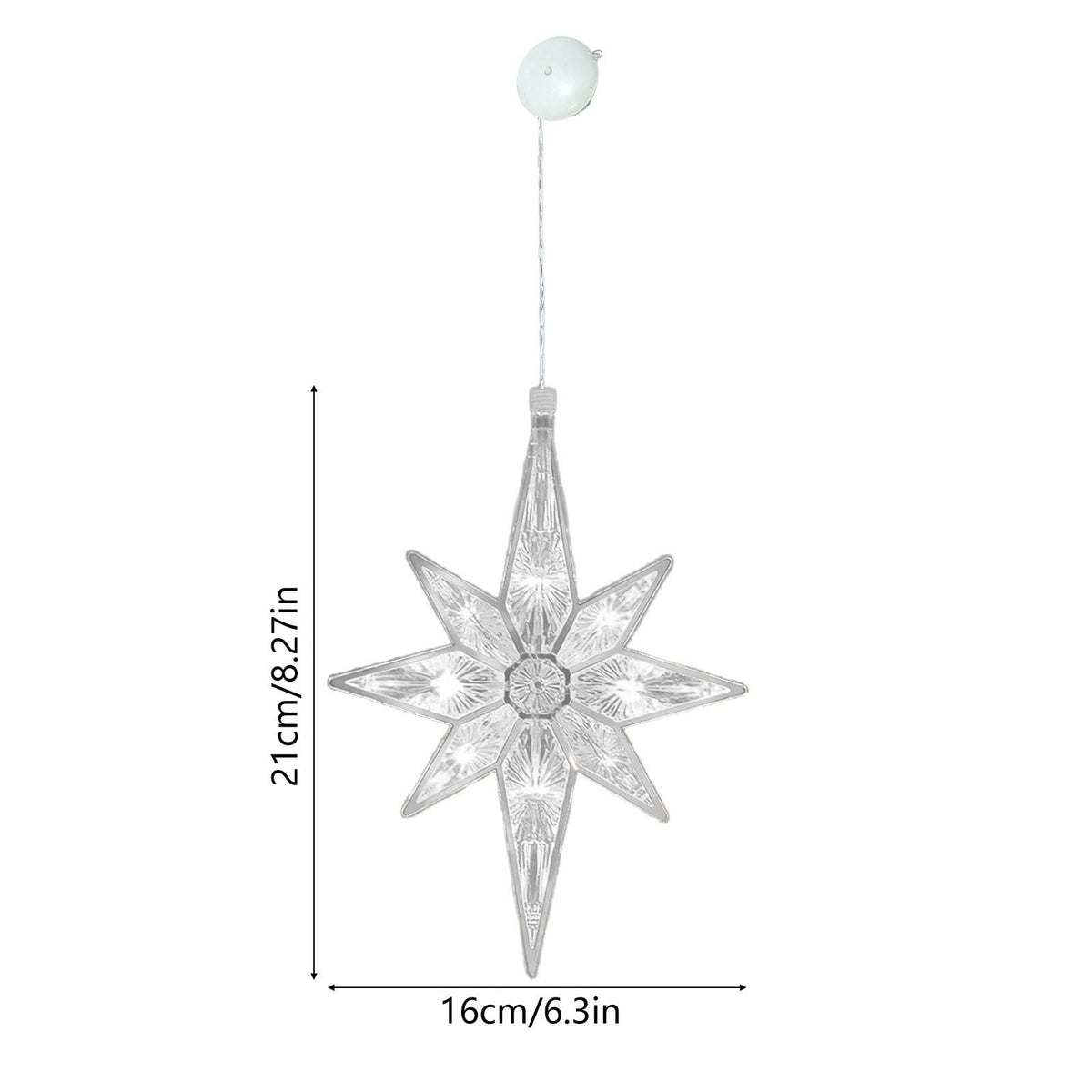 Christmas Window Star Lights Bethlehem Christmas Lights 8x6 inches Plastic Lighted Star Tree Topper Large Hanging Window Lights LED Star Window Silhouette Decoration for Holiday