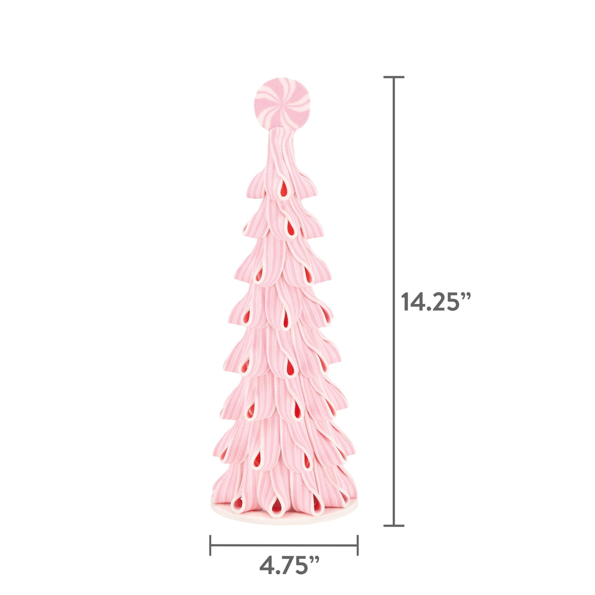 Clay Dough Ribbon Candy Tree Christmas Decoration, Pink and White, 14.3", by Holiday Time