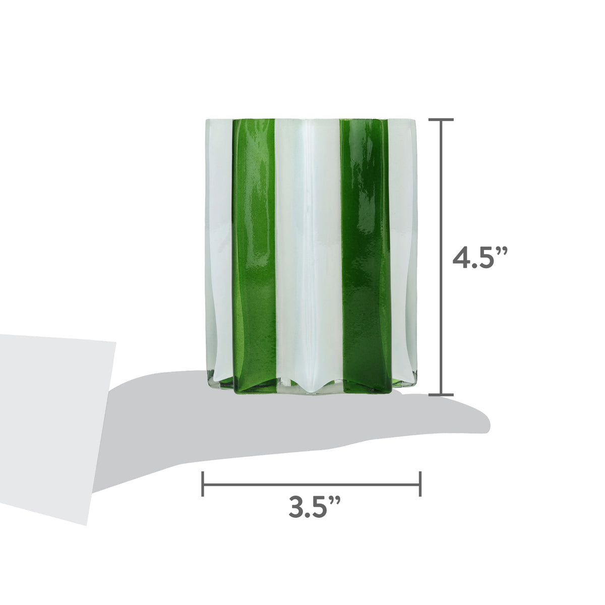 Green and White Glass Christmas Tealight Candle Holder, 4.5", by Holiday Time