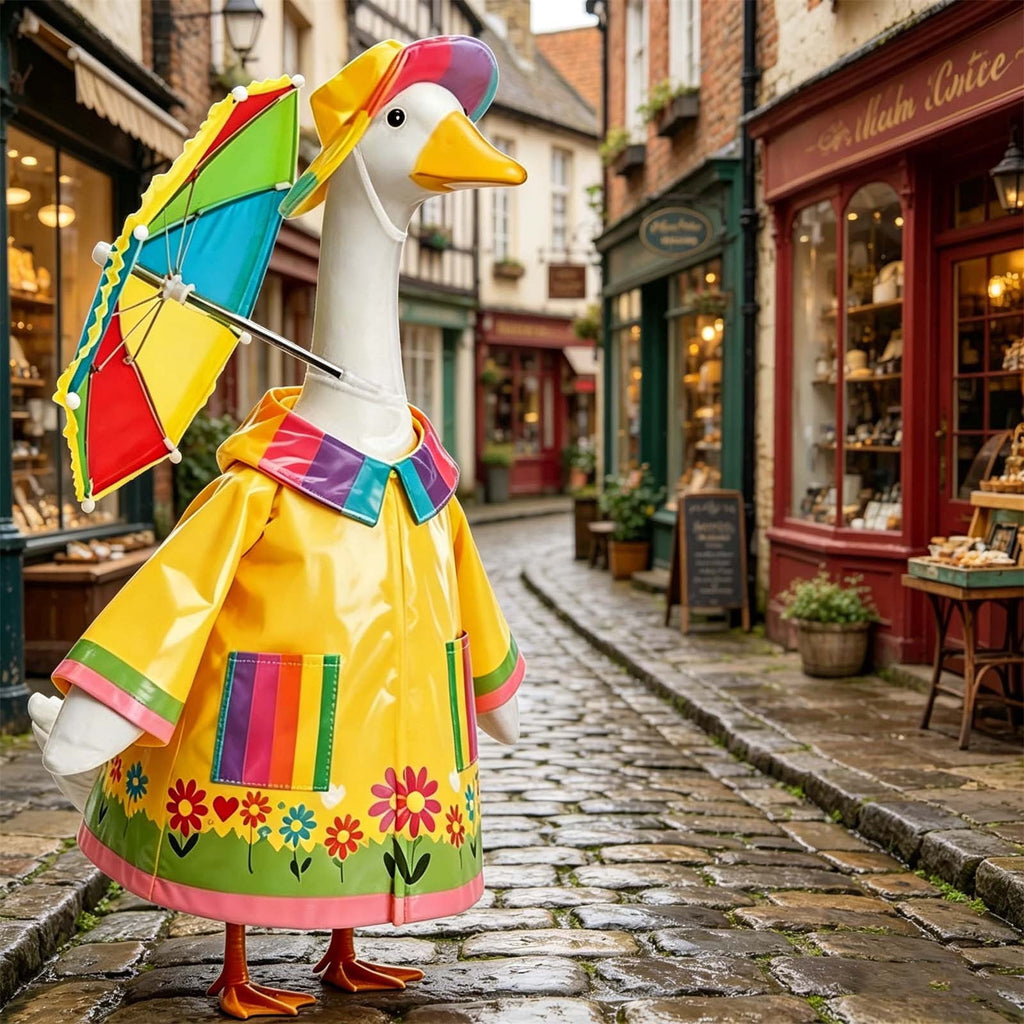 Lzobxe Porch Goose Clothes, Casual Style Lawn Yard Garden Decor for 23" High Cement or Plastic Geese, Goose Costume for All Season and Occasiona